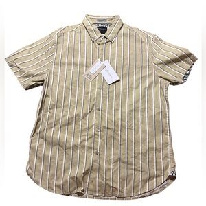 Denim & Flower Tan and White Striped Casual Shirt